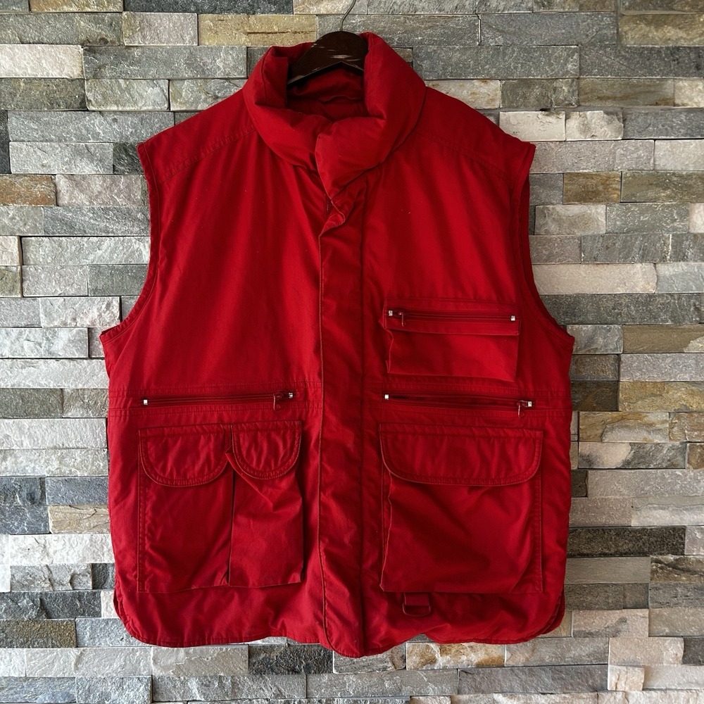 Vintage Eddie Bauer Goose Down Best Red 90s Mens Large Quilted